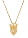Eye Candy La Men's Arthur Goldtone Titanium & Cubic Zirconia Lion Pendant Necklace In Yellow Gold