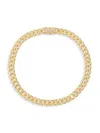 EYE CANDY LA MEN'S ETIENNE 14K GOLDPLATED & CUBIC ZIRCONIA CUBAN LINK COLLAR NECKLACE