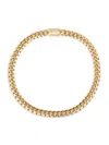 EYE CANDY LA MEN'S FRANCOIS 18K GOLDPLATED TITANIUM & CUBIC ZIRCONIA CUBAN CHAIN NECKLACE/12"