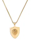 Eye Candy La Men's James Lion Seal Goldtone Titanium & Cubic Zirconia Pendant Necklace In Yellow Gold