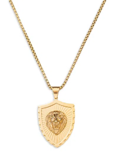 Eye Candy La Men's James Lion Seal Goldtone Titanium & Cubic Zirconia Pendant Necklace In Yellow Gold