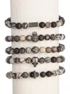 Eye Candy La Men's Lux Collection Leo Agate Multi Stretch Beaded Bracelet In One Size