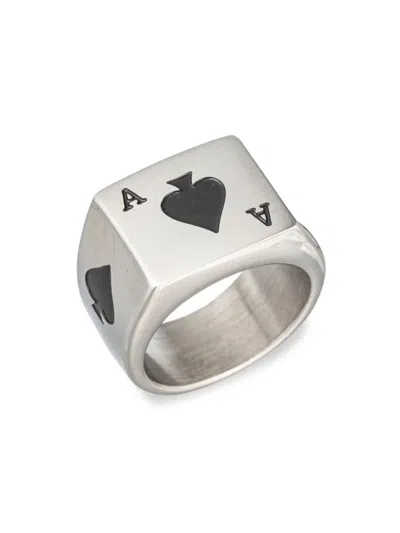 Eye Candy La Men's Luxe Ace Of Spades Titanium Ring In Neutral