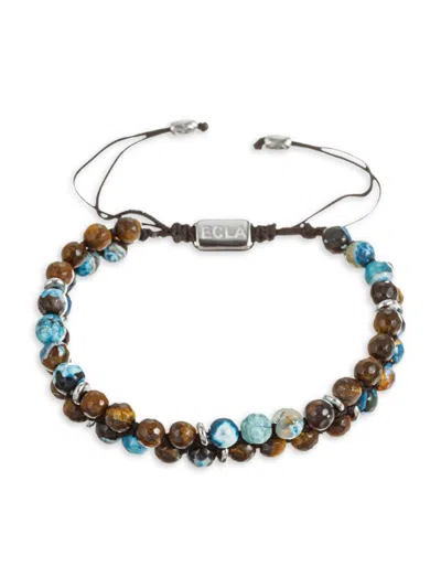 Eye Candy La Men's Mateo Titanium & Agate Beaded Bracelet In Neutral