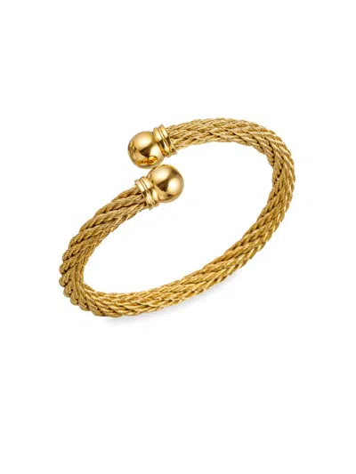Eye Candy La Men's Premier Goldtone Titanium Rope Chain Cuff Bracelet In Neutral