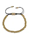 EYE CANDY LA MEN'S PREMIER HUGO GOLDTONE TITANIUM RONDELLE BEADED BRACELET