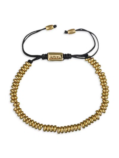 Eye Candy La Men's Premier Hugo Goldtone Titanium Rondelle Beaded Bracelet In Neutral