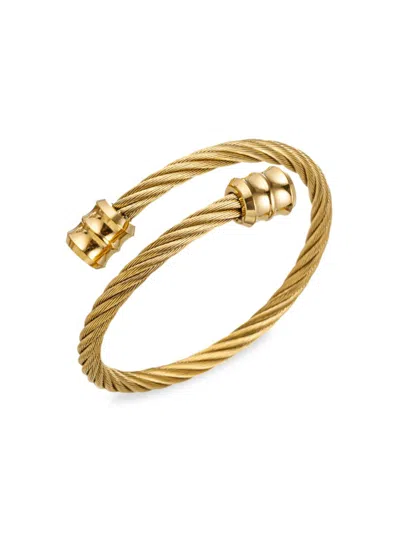 Eye Candy La Men's Premier Jilber Goldtone Wire Cable Bracelet In Neutral