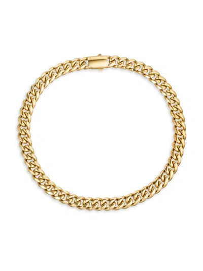 Eye Candy La Men's Premier Joel Goldtone Titanium Curb Chain 12" Necklace In Neutral