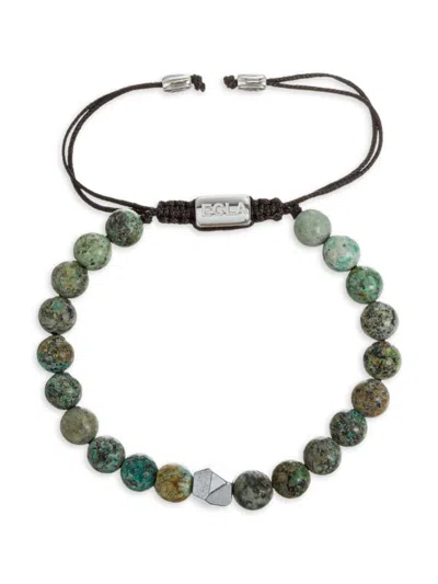 Eye Candy La Men's Premier Titanium & Agate Bolo Bracelet In Neutral