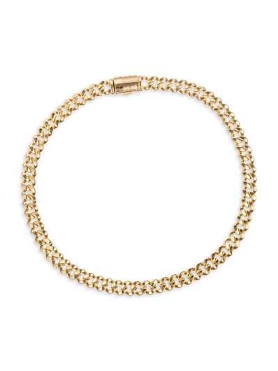 Eye Candy La Men's Premium 18k Yellow Goldplated 12'' Cuban Link Necklace