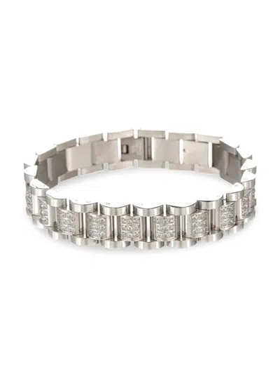 Eye Candy La Men's Premium Collection Colton Gold-plated Titanium & Cubic Zirconia Chain Link Bracelet