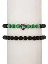 Eye Candy La Men's Premium Collection Lion Head Agate Stretch Bracelet