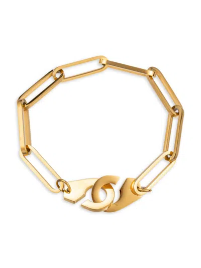 Eye Candy La Men's Willaim Goldtone Paperclip Bracelet In Neutral