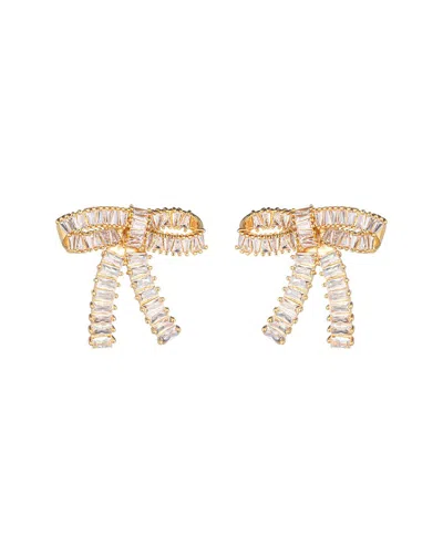 Eye Candy La Mia Dainty Bow Stud Earrings In Gold