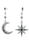 Eye Candy La Moon And Star Drop Earrings In Blue