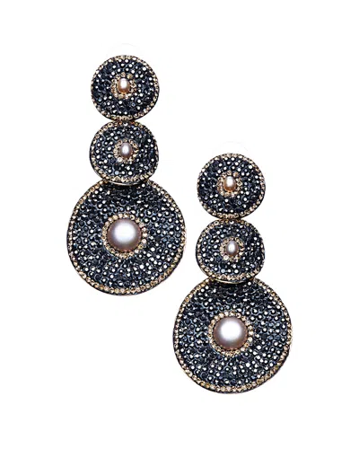 Eye Candy La Moon Shadow Pearl And Hematite Earrings