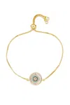 Eye Candy La Luxe Collection 18k Plated Cz Morocco Eye Bracelet In Silver