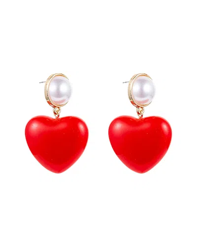 Eye Candy La My Valentine Heart Drop Earring In Red