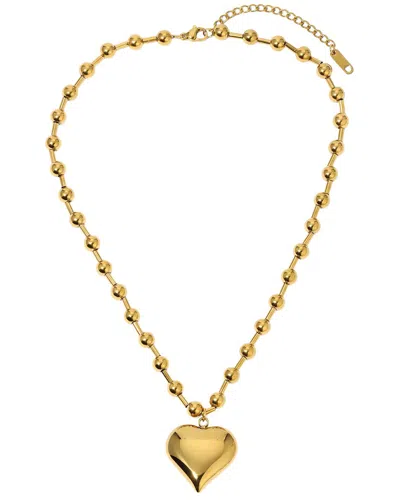 Eye Candy La Nadia Beaded Heart Pendant Necklace In Gold
