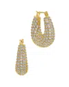 Eye Candy La Naples Hoop Cz Drop Earrings In Gold