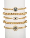 Eye Candy La Natalia Titanium Cz 5pc Hamsa Stretch Bracelet Set