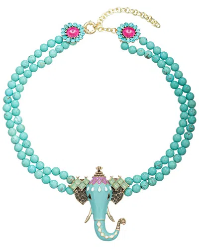 Eye Candy La Natalie Elephant Beaded Statement Necklace