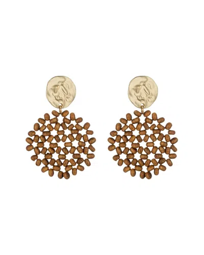 Eye Candy La Nicole Seed Bead Drop Earrings In Burgundy