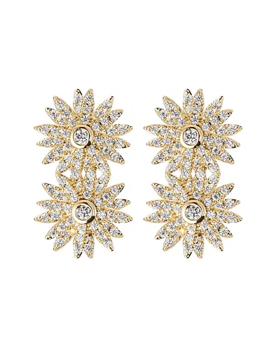 Eye Candy La Northstar 24k Gold Plated Pave Drop Earrings