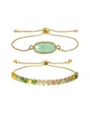 Eye Candy La Nova Moon Cz Bolo Bracelet Set In Gold