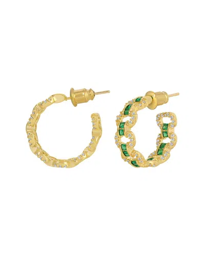 Eye Candy La Olwen Cz Link Hoop Earrings In Gold