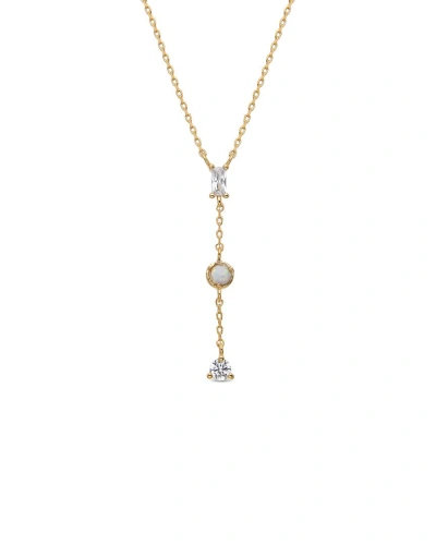 Eye Candy La Opal Aya Dainty Drop Pendant Necklace In Metallic