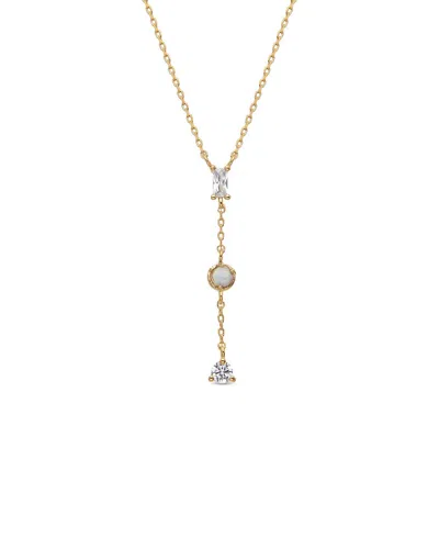 Eye Candy La Opal Aya Dainty Drop Pendant Necklace In Metallic