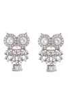 Eye Candy La Women's Luxe Owl Crystal Drop Earrings In Multi