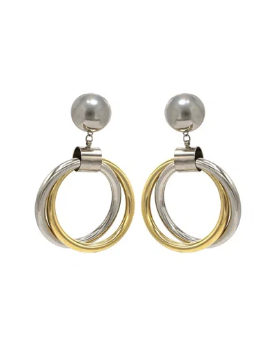 Eye Candy La Paige Two-tone Drop Earrings In Black