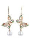 Eye Candy La Cz Dublin Butterfly Earrings In Silver