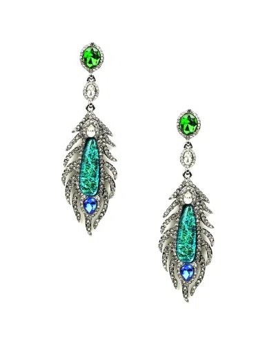 Eye Candy La Peacock Feather Drop Earrings