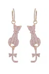 Eye Candy La Luxe Collection 18k Plated Cz Drop Earrings In Pink