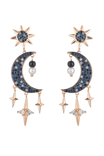 Eye Candy La The Luxe Collection Cz Dangle Earrings In Blue