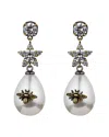 Eye Candy La Queen Bee Freshwater Pearl Cz Drop Earring