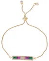 Eye Candy La Rainbow Cz Crystal Adjustable Bracelet