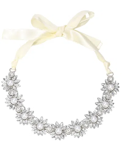 Eye Candy La Ribbon Statement Necklace In Metallic