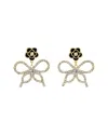 Eye Candy La Rose Bow Cz Drop Earrings In Metallic