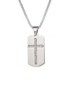 Eye Candy La Samuel Dog Tag Cross Pendant Drop Necklace In Metallic