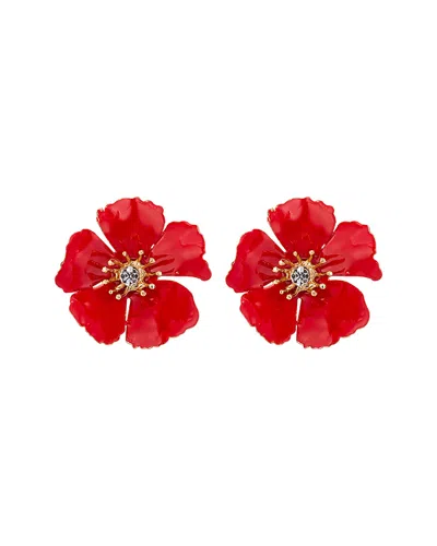 Eye Candy La Savannah Red Floral Earrings
