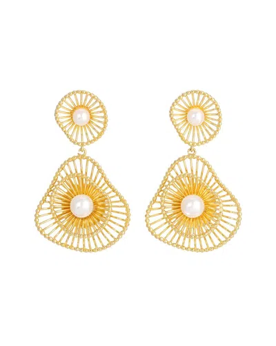 Eye Candy La Serenity Shell Drop Earrings In Gold