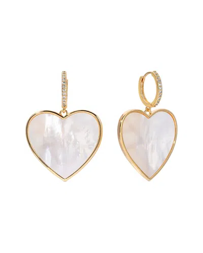 Eye Candy La Shell Pearl Drop Earring In Brass