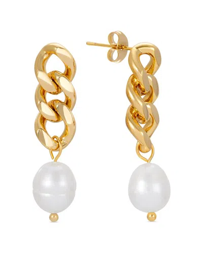 Eye Candy La Shell Pearl Drop Earring In Silver