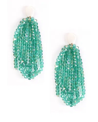 Eye Candy La Shirley Green Bead Drop Earring