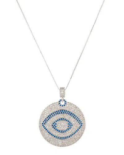 Eye Candy La Silver Cz Evil Eye Necklace